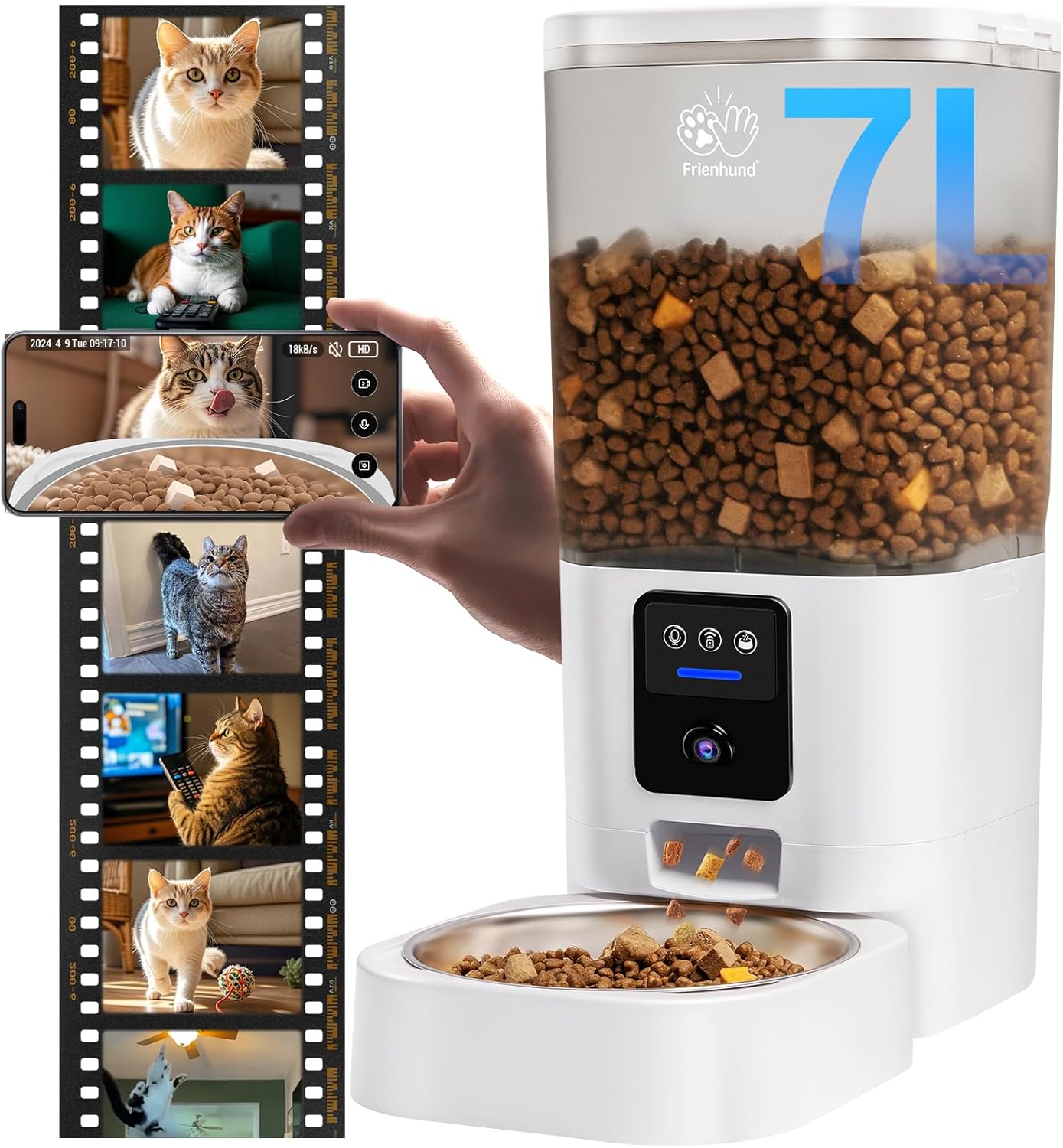 Automatic Cat Feeder with 2K Camera