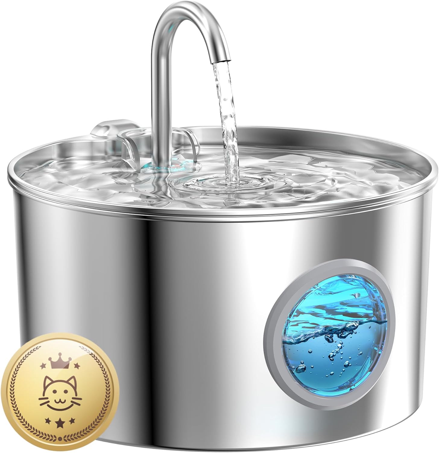 Cat Water Fountain Stainless Steel: 74oz/2.2L