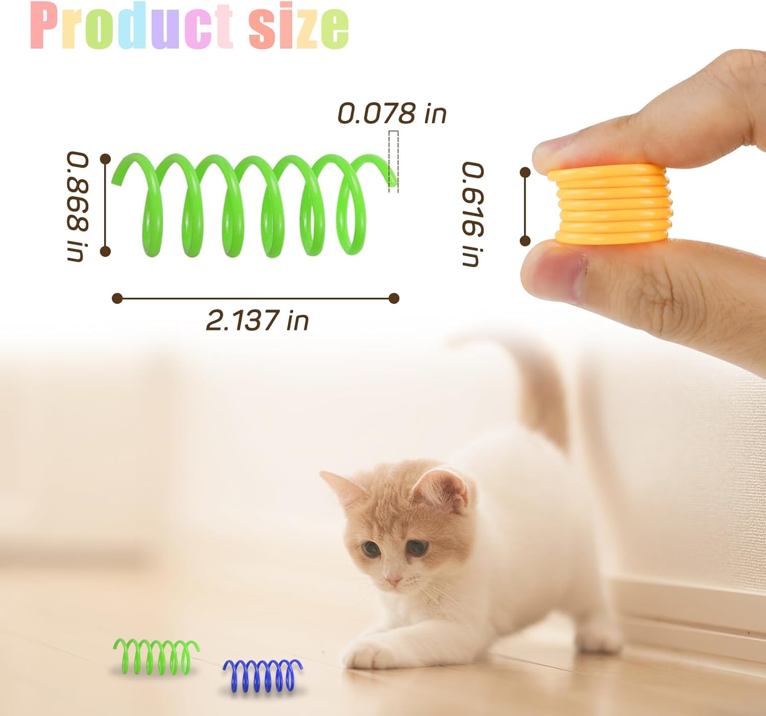 Andiker Interactive Cat Spiral Creative Spring Toy to Kill Time and Keep Fit, Sturdy and Heavy Plastic for Swatting, Biting, Hunting Kitten Toys, Colorful, 12 pcs - Image 6