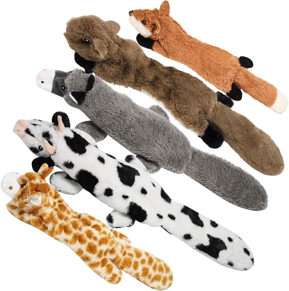 Nocciola Dog Squeaky Toys, 5 PCS Crinkle Plush Dog Toys, No Stuffing Dog Toys for Small Medium Large Dogs, Stuffless Puppy Toys for Boredom - Image 2