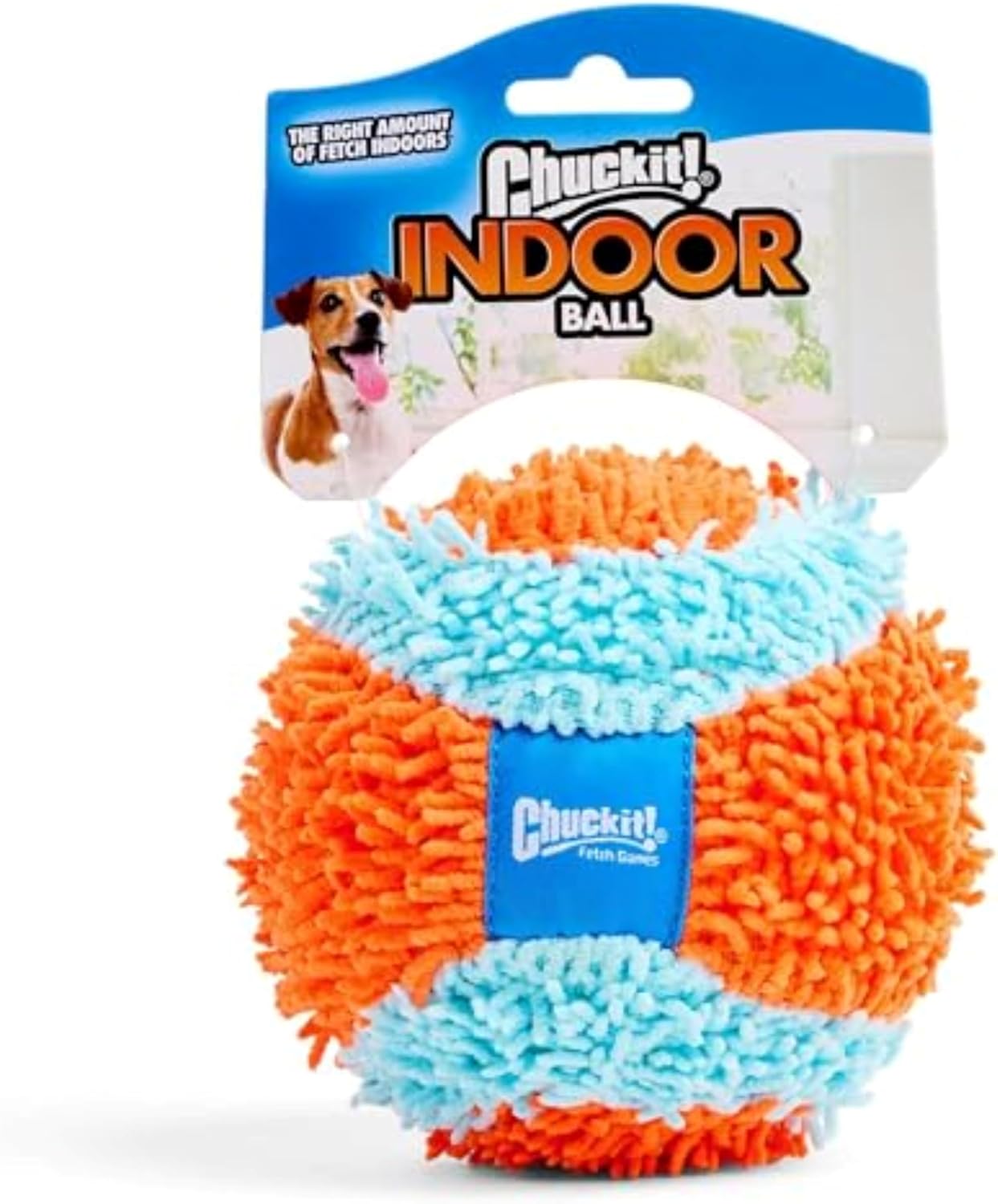 Chuckit! Indoor Fetch Ball Dog Toy for Dogs - Interactive Dog Toys for Boredom, 4.75 Inch, Orange and Blue - Image 2