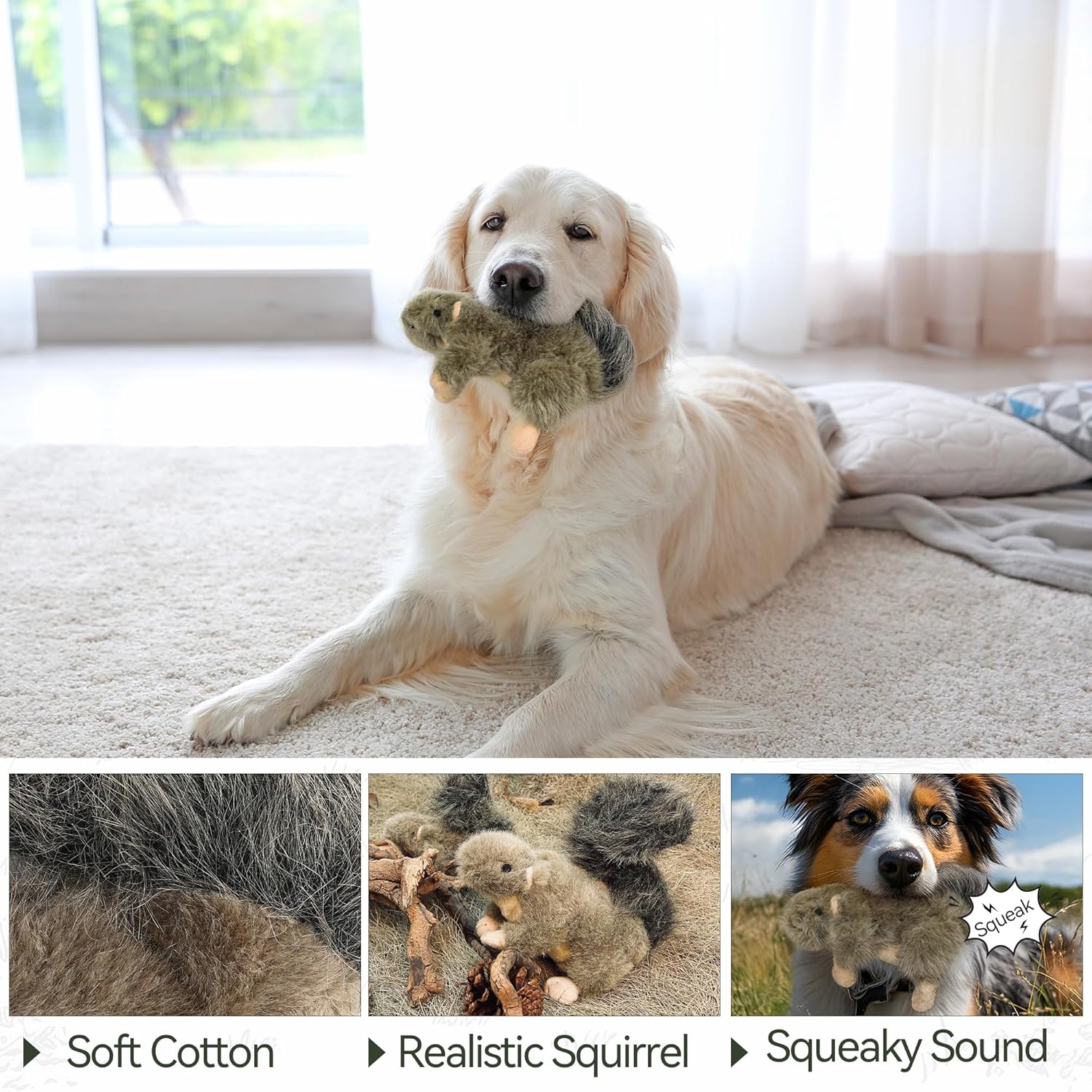 ALL FOR PAWS Classic Squirrel Pet Toys, Small - Image 5