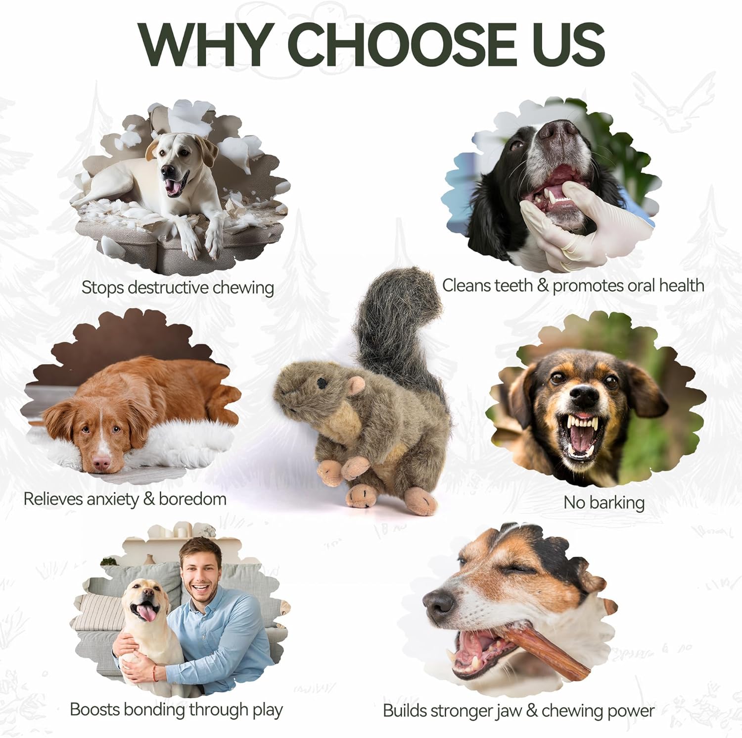 ALL FOR PAWS Classic Squirrel Pet Toys, Small - Image 6