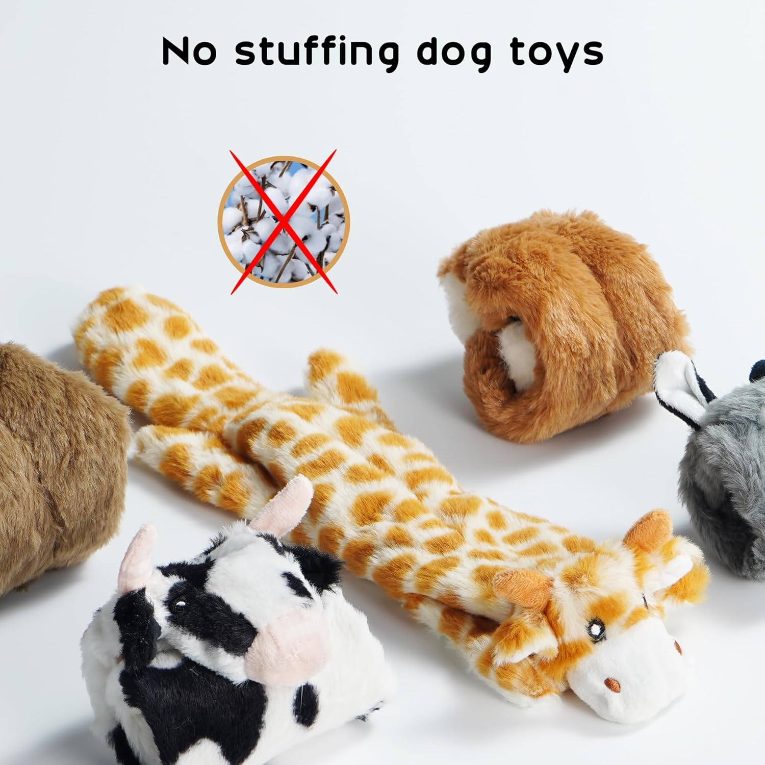 Nocciola Dog Squeaky Toys, 5 PCS Crinkle Plush Dog Toys, No Stuffing Dog Toys for Small Medium Large Dogs, Stuffless Puppy Toys for Boredom - Image 4