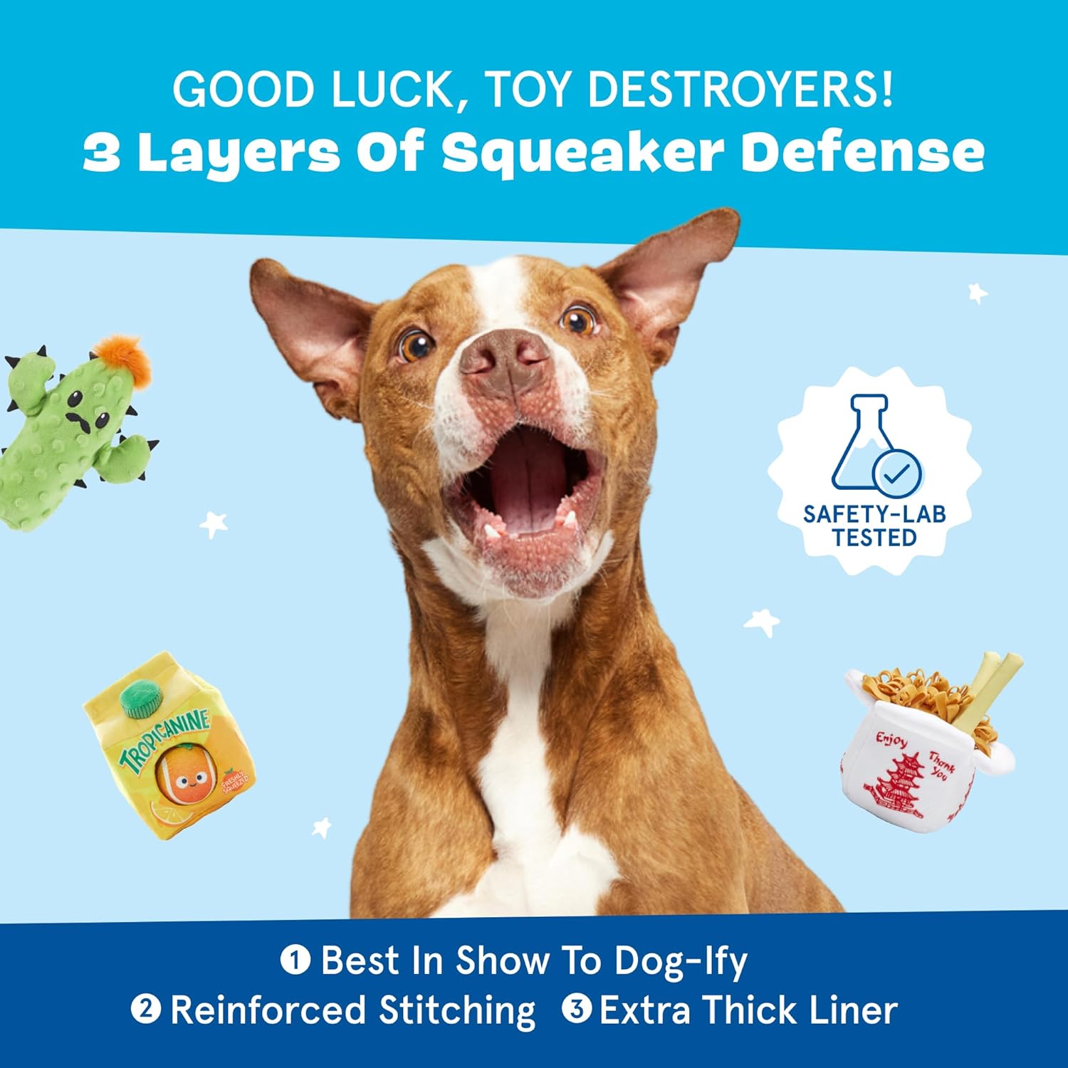 Barkbox Consuela The Cactus 2-in-1 Interactive Plush Dog Toy - Squeaky Dog Chew Toy with Crinkle Layers - for Large Dogs and Puppies - Image 8