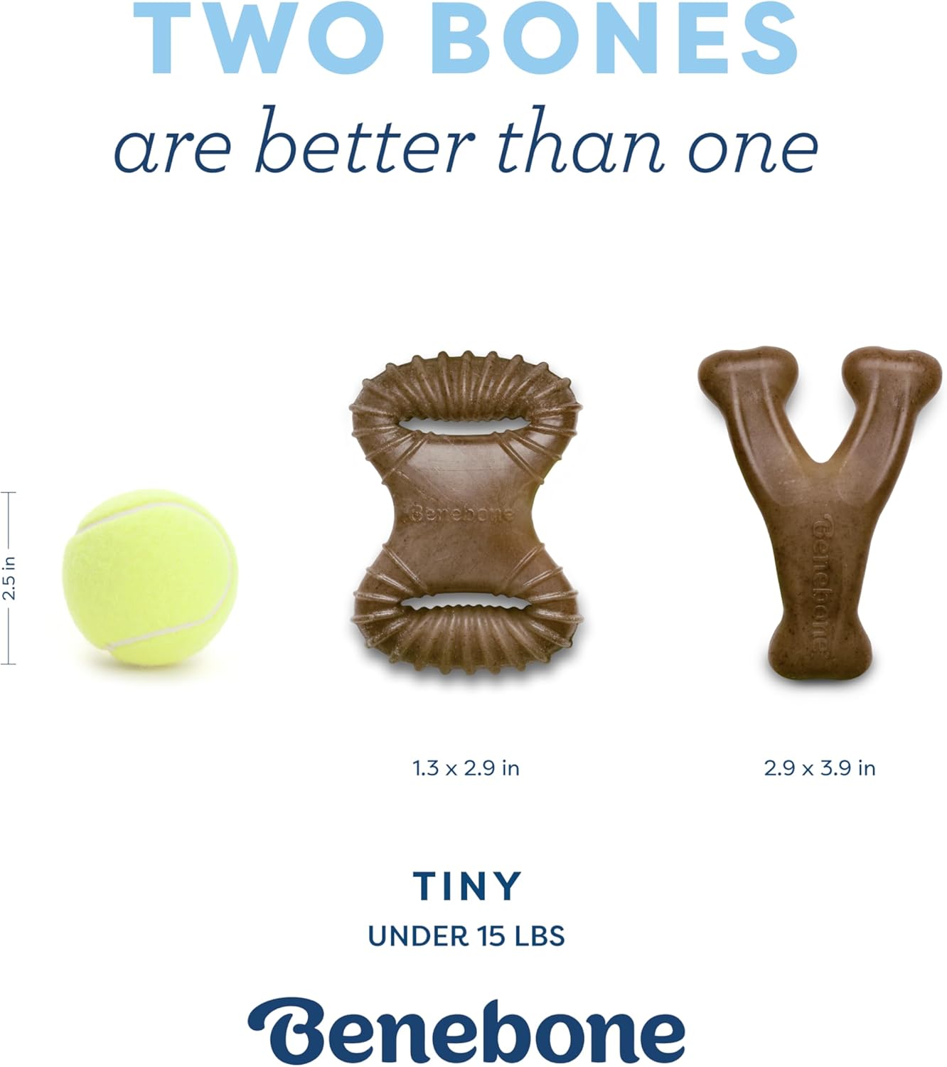 Benebone Puppy 2-Pack Dental Chew/Wishbone Dog Chew Toys, Made in USA, Real Bacon Flavor - Image 5