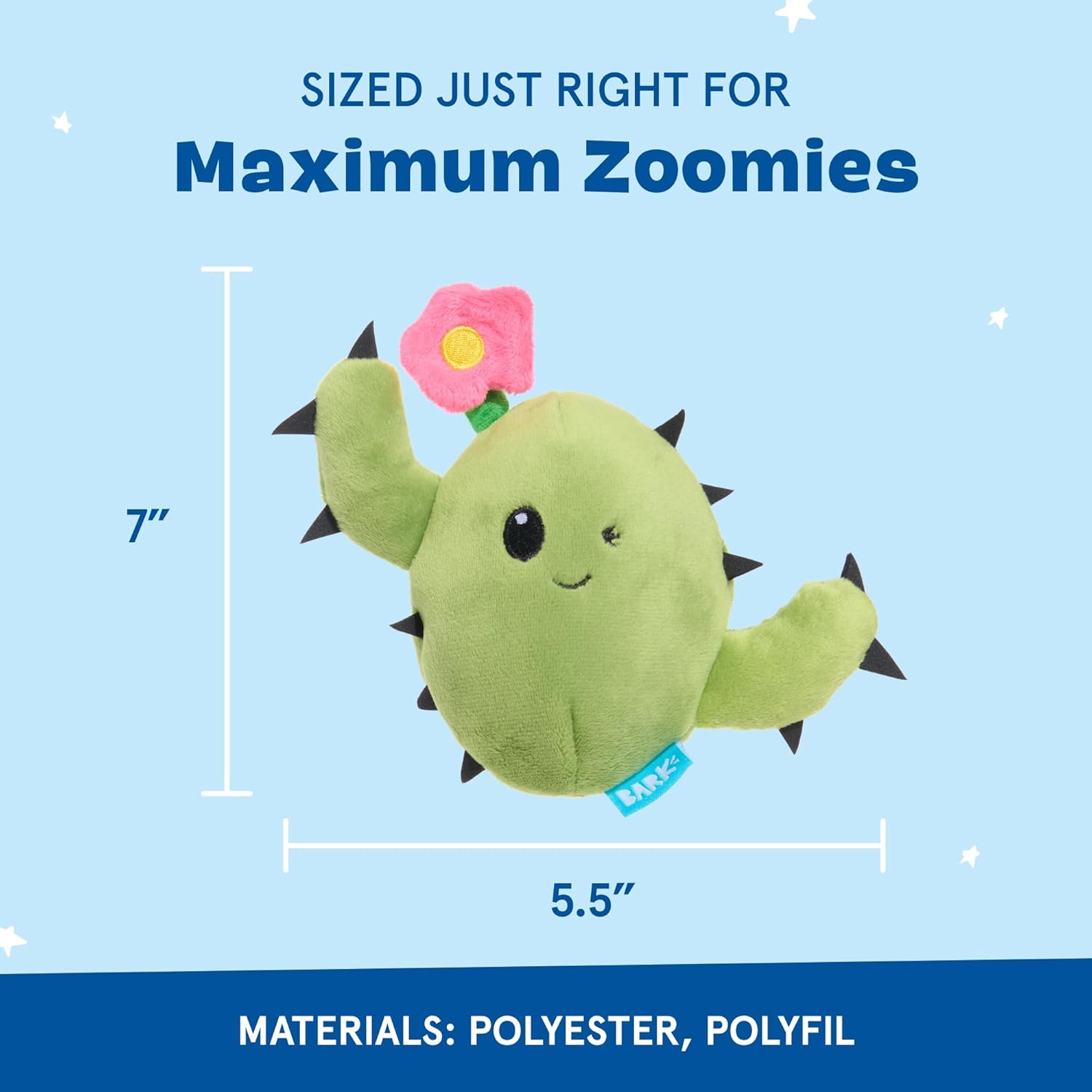 Barkbox Consuela The Cactus 2-in-1 Interactive Plush Dog Toy - Squeaky Dog Chew Toy with Crinkle Layers - for Large Dogs and Puppies - Image 4