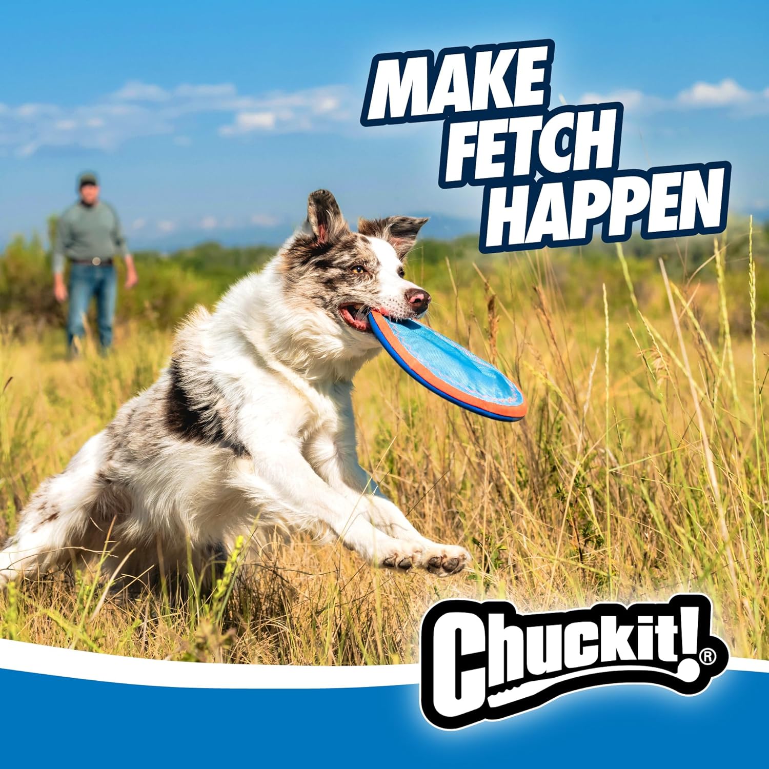 Chuckit! Paraflight Flying Disc Dog Toy - Water Floating Flyer - Durable Nylon Construction with Soft Rubber Edges - For Medium and Large Dogs - Size Large - 9.75" L x 9.75" W - Pack of 1 - Image 5