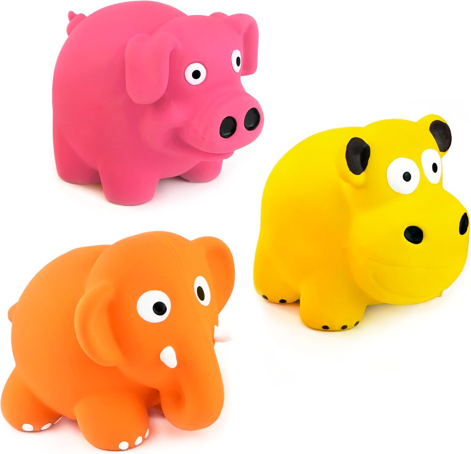 CHIWAVA 3 Pack 3.2'' Squeak Latex Puppy Toy Cute Standing Animal Sets Pet Interactive Play for Small Dogs Assorted Color - Image 4