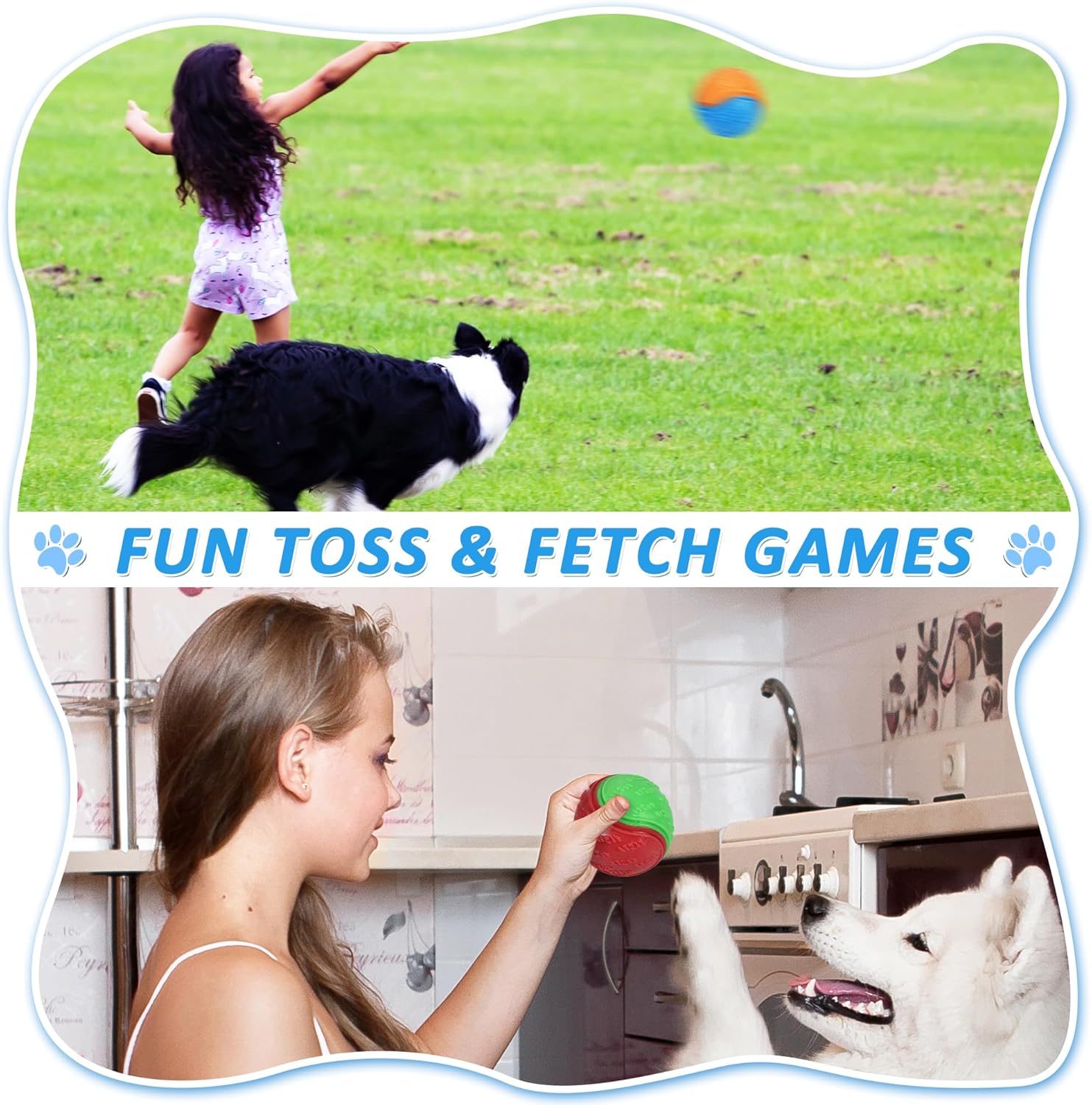 6Pcs Squeaky Dog Balls, Dog Toys Balls for Training, Tough Ball Toys for Dogs, Fit with Dog Ball Launcher, High Bouncy Dog Ball for Interactive Playing, Puppy Pet Chew Balls Teething Balls 2.5in - Image 7
