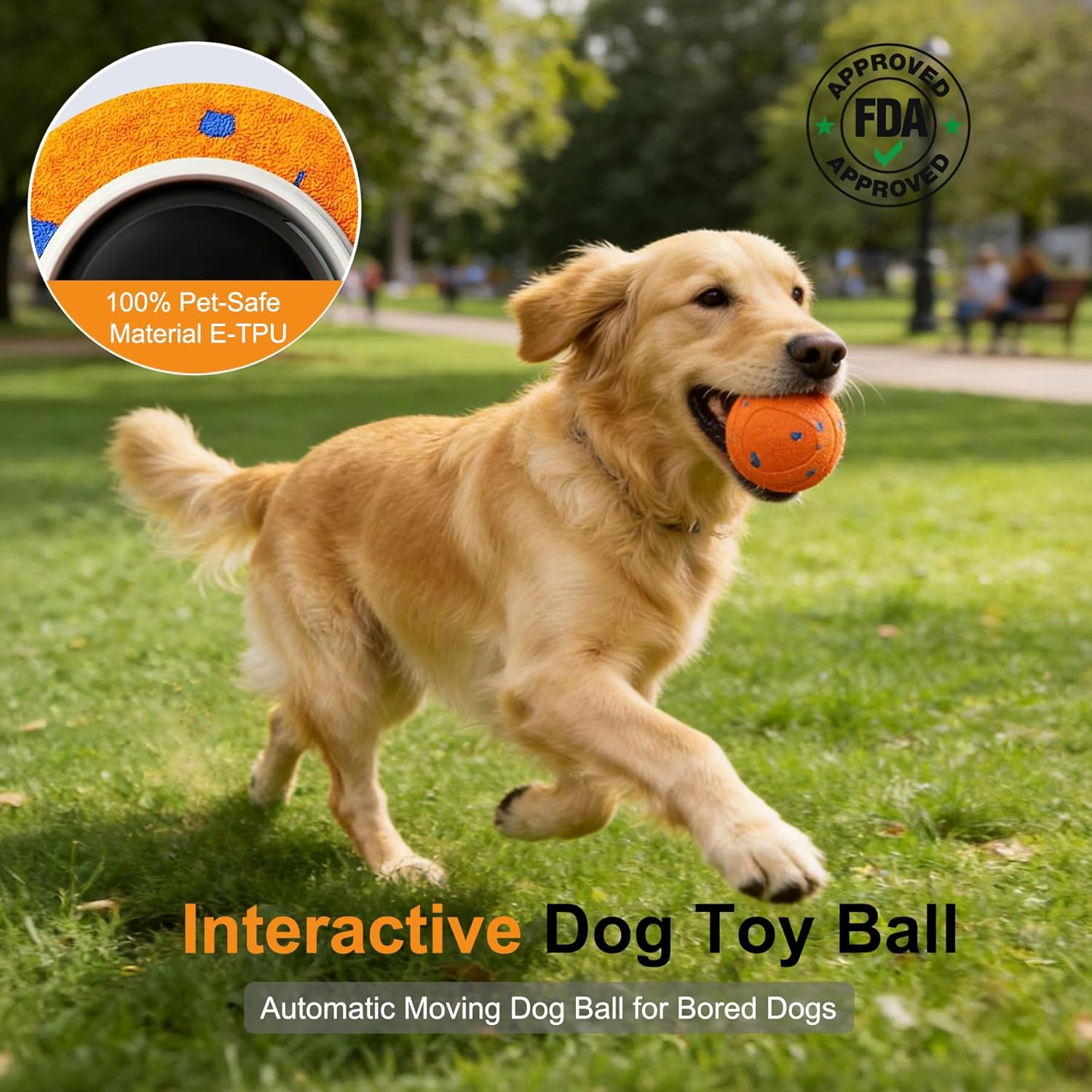 Interactive Automatic Bouncing Dog Ball, Motion Activated Self Moving Toy for Boredom & Separation Anxiety, Durable Chew-Proof ETPU Shell, Rechargeable Pet Ball for Indoor Outdoor, Small Medium Dogs - Image 8